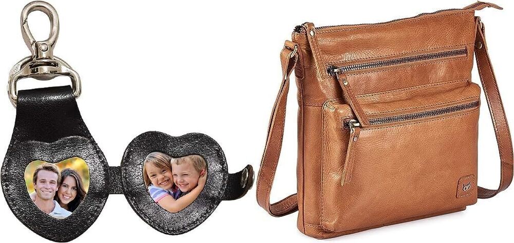 3924 Wise Owl Cognac Multi-wax Accessories Real Leather Small Crossbody